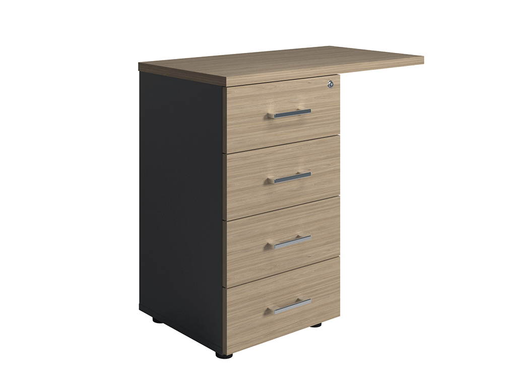 Тумба боковая NPW-408 L4 вяз натуральный/антрацит